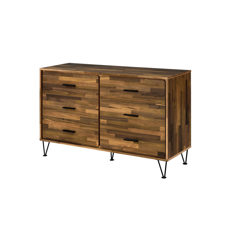 Walnut 6-Drawer Dresser