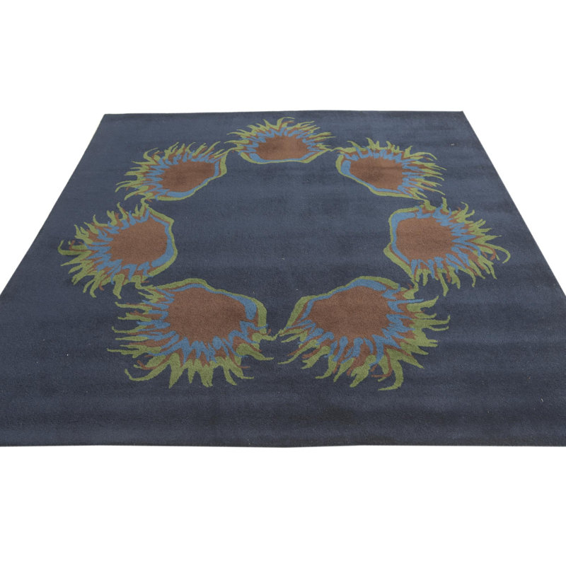 Tapis carré bleu marine