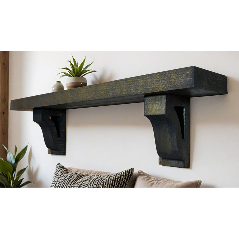 Rayne Shelves/W Corbels, 7" H x 46" W x 4.5" D, Gray