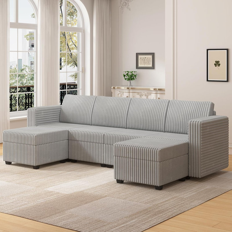 Canapé modulaire 6 pièces Javianna, Gris