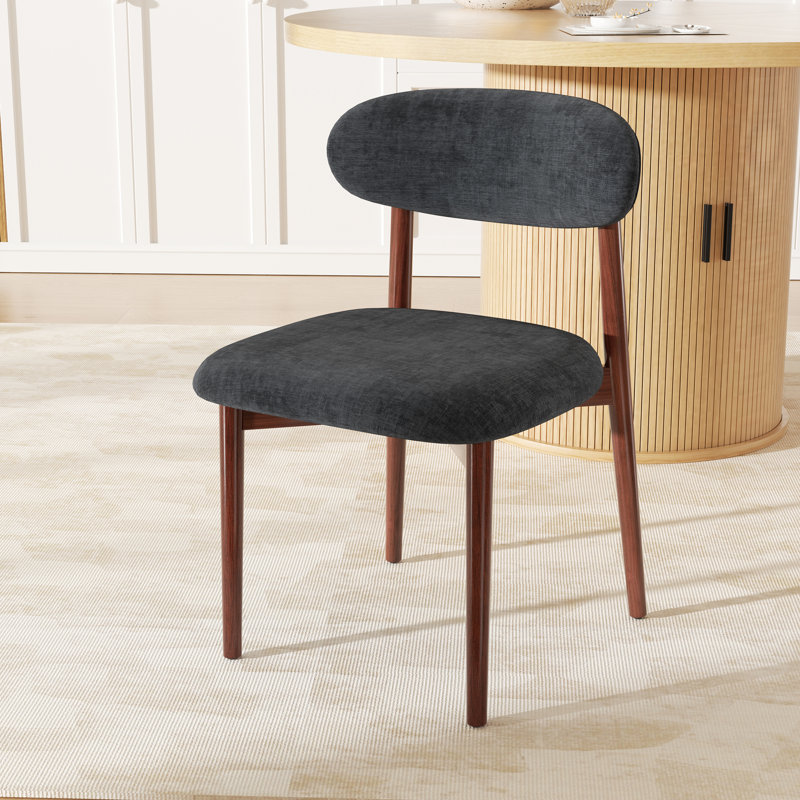 Modern Minimalist Dining Chair With Wood Legs, Mid-Century Accent Chair For Kitchen, Living Room, And Vanity, 4, Natural