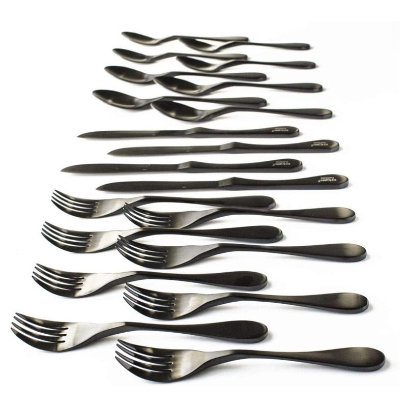 Ensemble de couverts en acier inoxydable 18/10 Titanium, 20 pièces, service pour 4