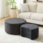 Table basse gigogne moderne en mousse de 2 personnes, table ronde et d'appoint rembourrée, conception sans assemblage, velours côtelé noir avec mousse, peu encombrant, nécessaire, rembourré, multiples possibilités d'application