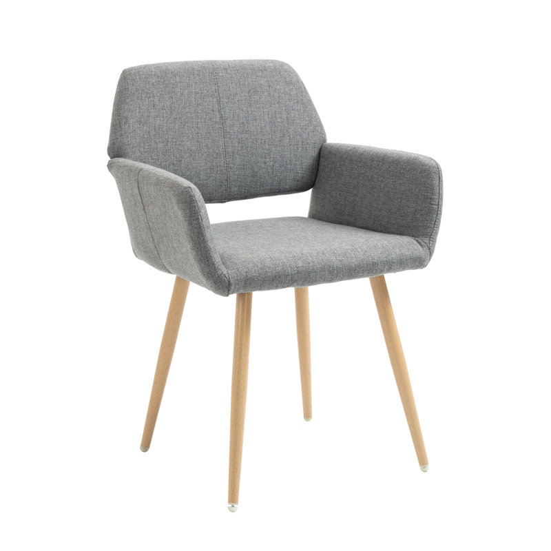 Chaise rembourrée en velours à dossier ouvert, Gris