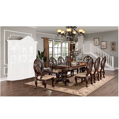 Agam Extendable Double Pedestal Dining Set