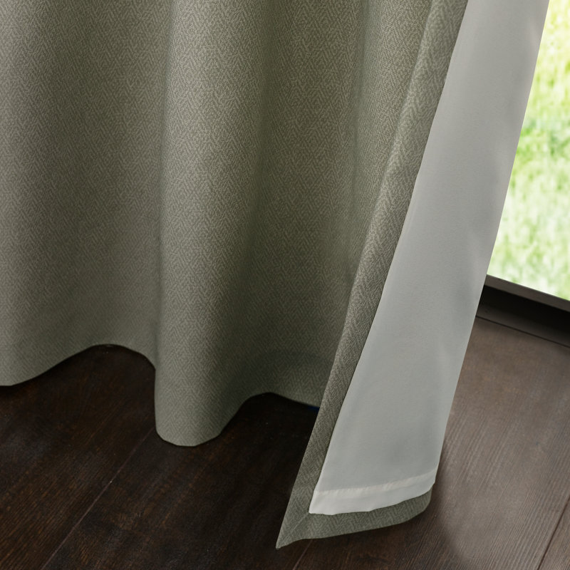 Melville Lined Eyelet Curtains, 168cm Width x 183cm Drop, Green