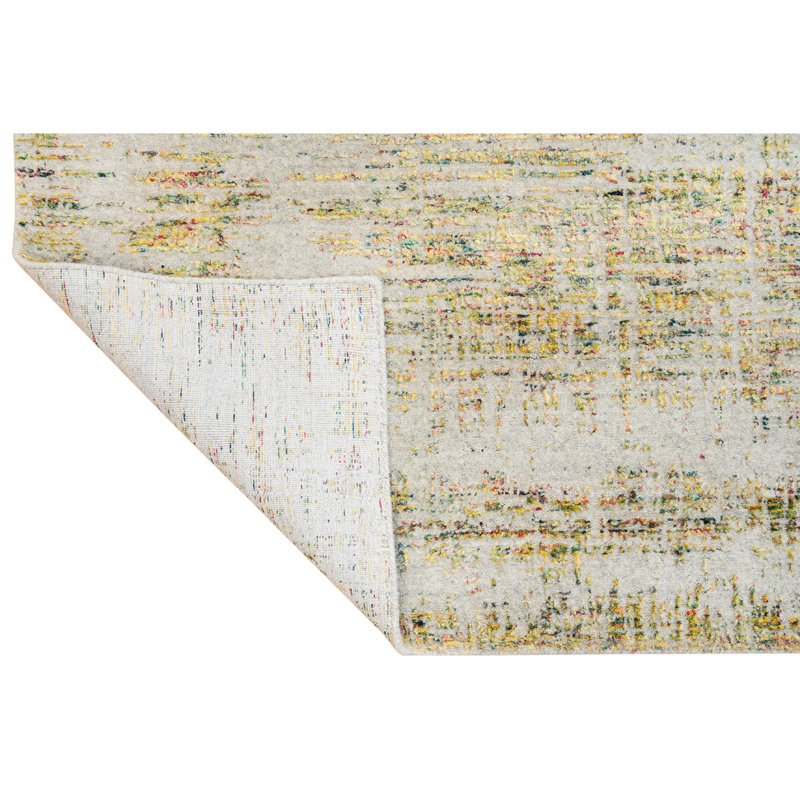 Geometric Area Rug in Beige, Rectangle 6' x 9'
