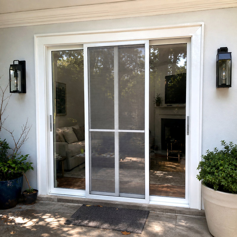 Porte pliante blanche l 72 po x H 80 po en verre pliable pliable Aluminium pliable avec écran rétractable (2 + 0)