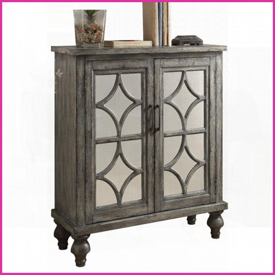 Table basse luxueuse rustique vieillie avec rangement à 2 portes qui s'harmonise avec plusieurs styles d'intérieur pour le salon