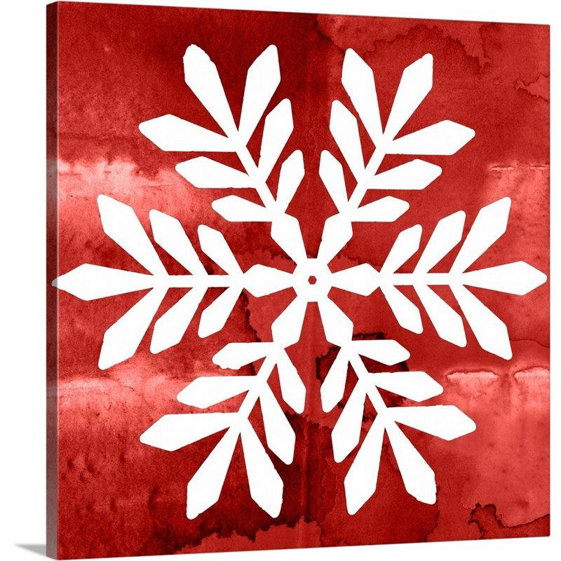 Nordic Snowflake II - reproduction d'art sur toile, Toile tendue, H 48 po x l 48 po x P 1,25 po