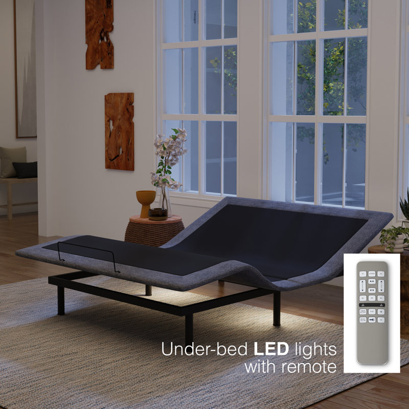 Slumber Solutions 15" Zero Gravity Adjustable Base with Wireless Remote, Split King