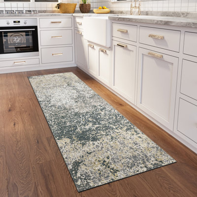 Tapis gris / blanc tissé à la machine Southwestern