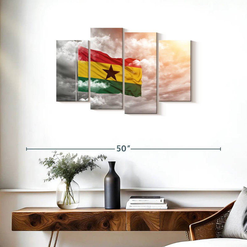 Borges Cloudy Sunset Ghana Flag, 22" H x 36" W