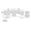 Bureau en L, finition grise