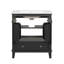 Meuble-lavabo de 30 po avec option de lavabo en céramique - bois massif et lavabo noir et armoire, moderne