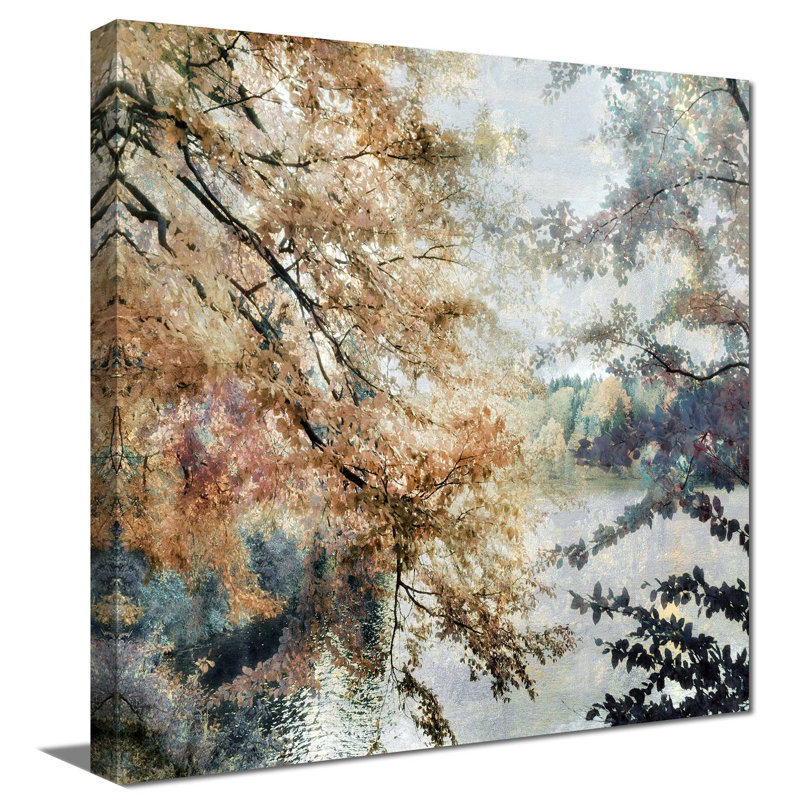 «Spring Talking» par Irene Weisz - Peinture, L 18 po x H 18 po, Toile tendue