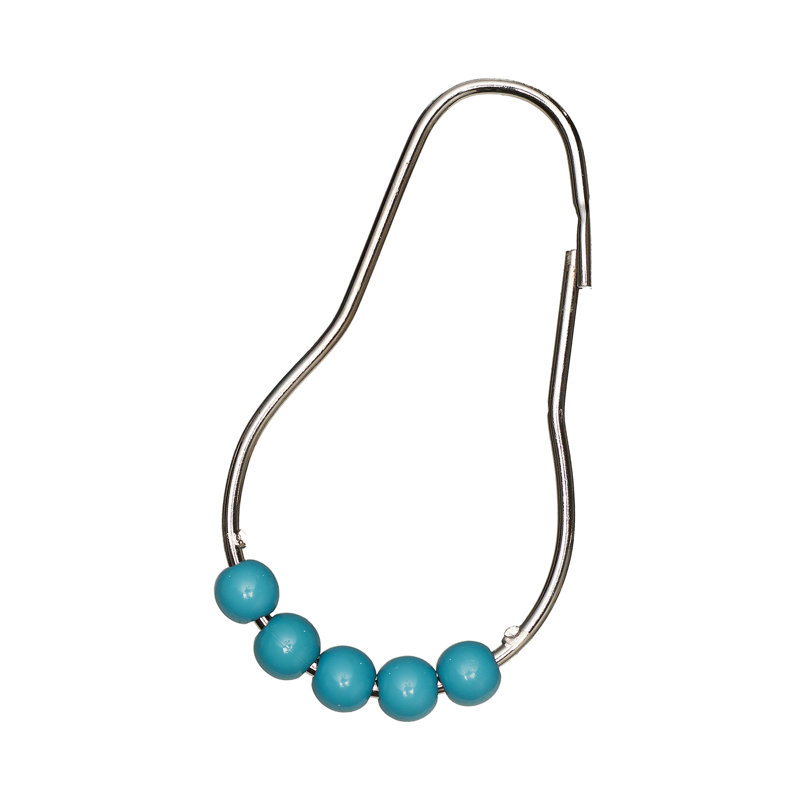 Stainless Steel Rust Resistant Shower Curtain Hook, Blue
