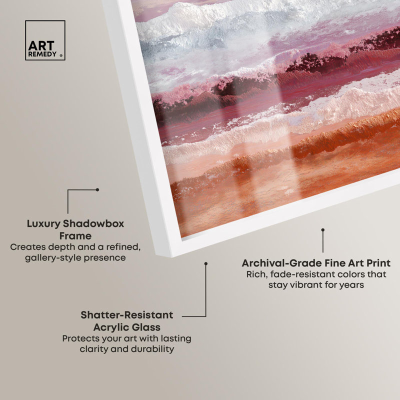 «Ocean Profond IV Living Room Art Shadowbox» par Art Remedy, H 16 po x l 11 po, Blanc