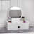 Stylish Make-Up Table with Mirror, White, 23.6 x 8.6 x 15.7 inches | 100% Melamine Coated Particle Board, Thickness: 0.7 inches | Wall-Mountable Design, Perfect for Modern Vanities & Compact Spaces-505717067-505717070