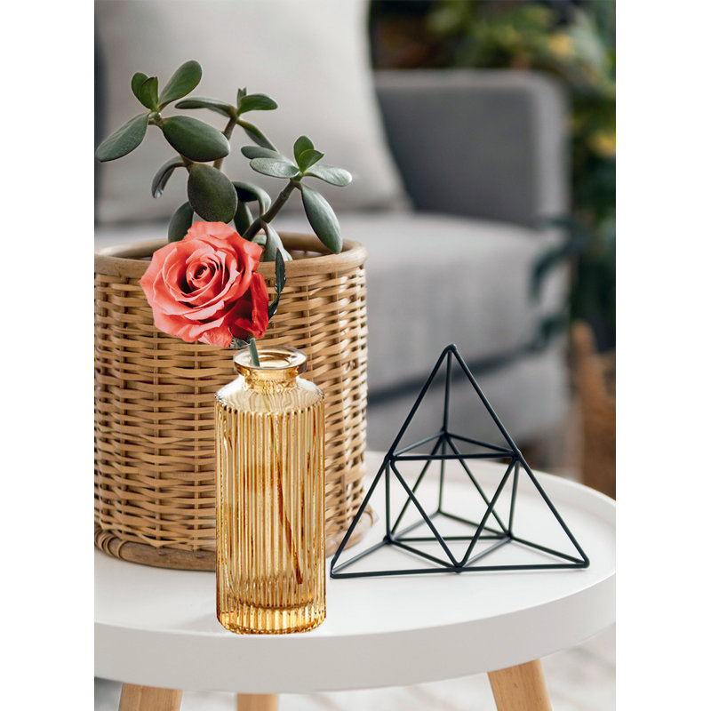 Glass Table Vase, Amber 