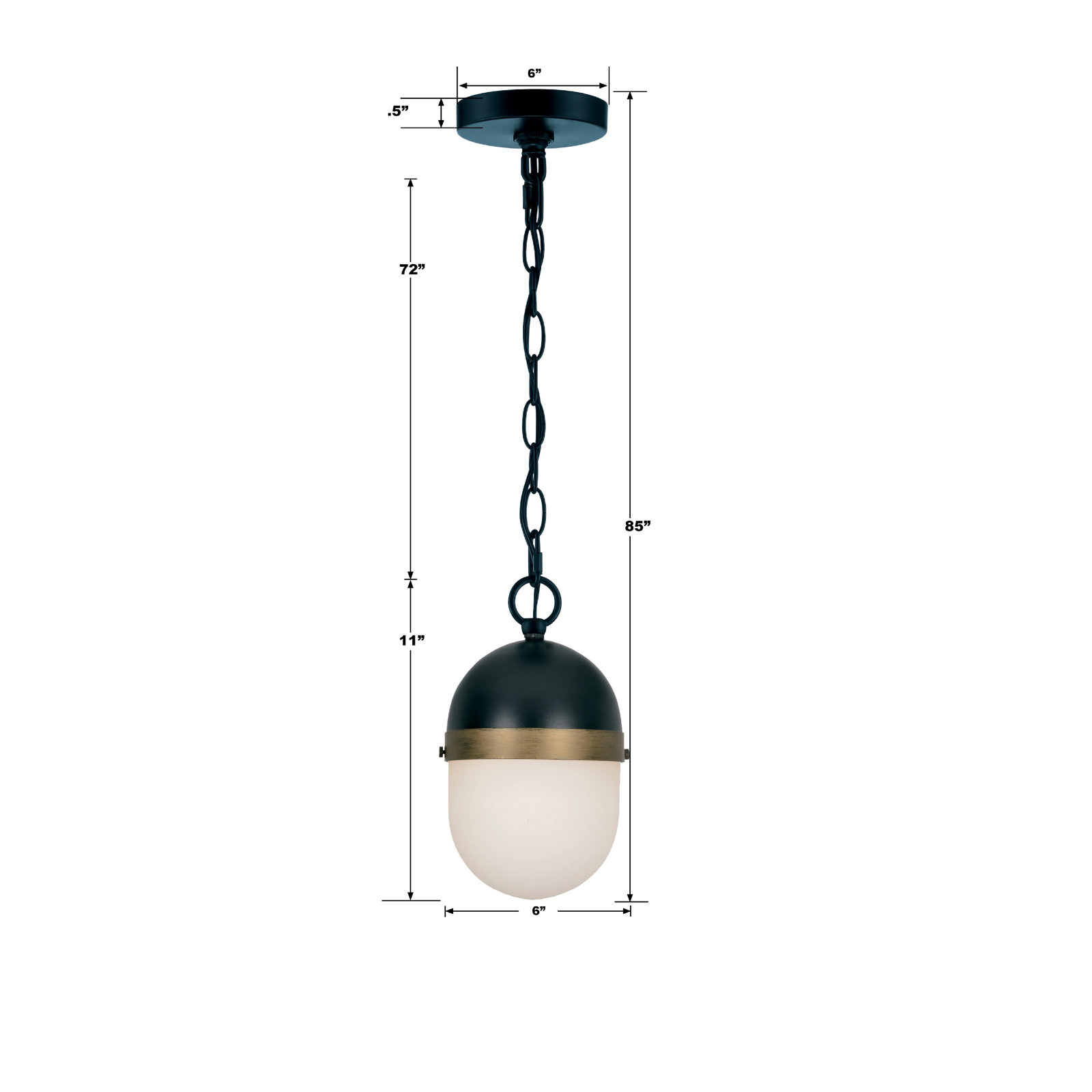Marie Outdoor Pendant Light, 11" H x 6" W x 6" D
