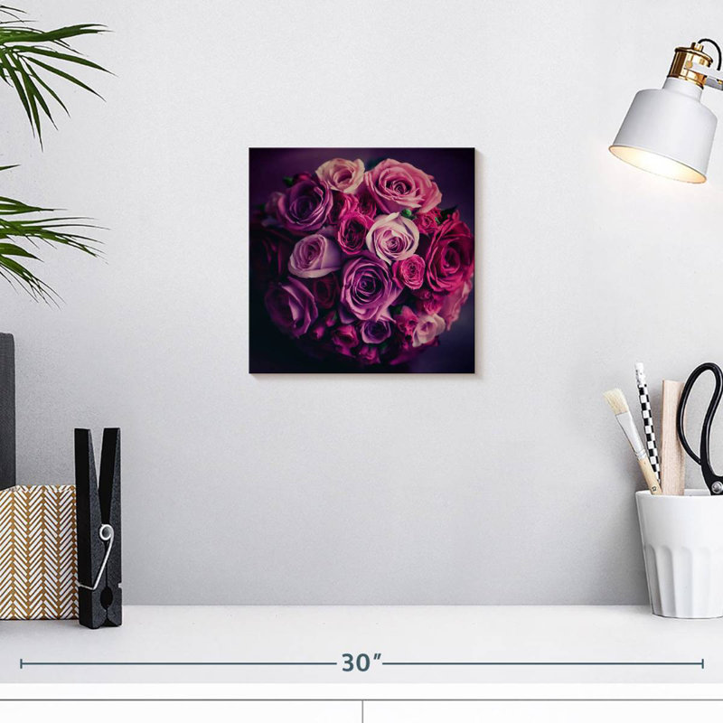 Bouquet de mariage roses roses, H 10 po x l 10 po