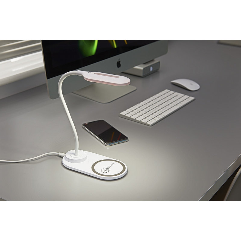 Auraglow Flexible Lamp with 10W Qi Wireless Fast Charger - Two Pack, White
