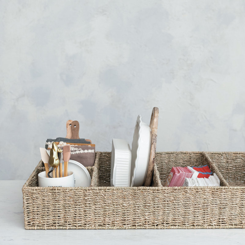 Natural Seagrass Rectangle Decorative Tray