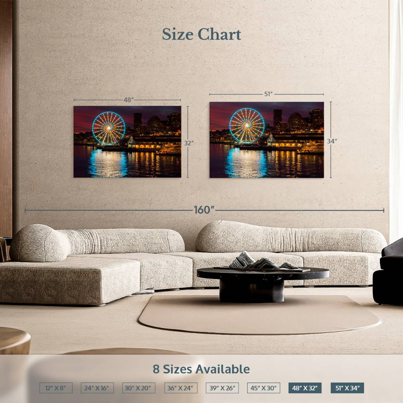 Great Wheel In Seattle, 34" H x 51" W