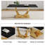 Ensemble de table de salle à manger noire pour 8 personnes, ensemble de table de salle à manger de 71 po avec pieds chromés en forme de U, table de cuisine moderne et chaises, ensemble de 8 chaises pour salle à manger, structure très brillante et robuste-2012038556-2012038553