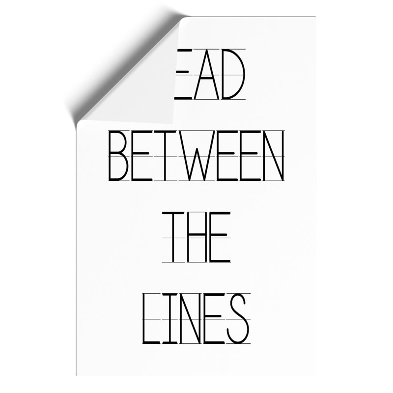 Read Between the Lines - Frameless Print, 30cm H x 21cm W x 0.1cm D