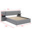 Base de lit grand, cadre de lit gigogne grand avec 2 tiroirs de rangement, lampes de lecture, tête de lit de rangement, support de rangement-374178599