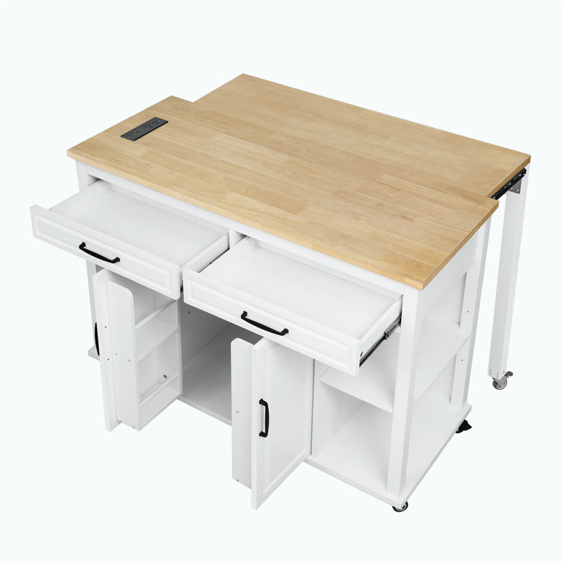 Îlot de cuisine en mélamine sophistiqué avec beaucoup d'espace de rangement et de travail pour les délices culinaires