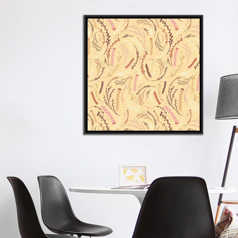 " Spring Buds " by Sara Franklin, 37" H x 37" W x 1.5" D, Black Framed Canvas, No Mat