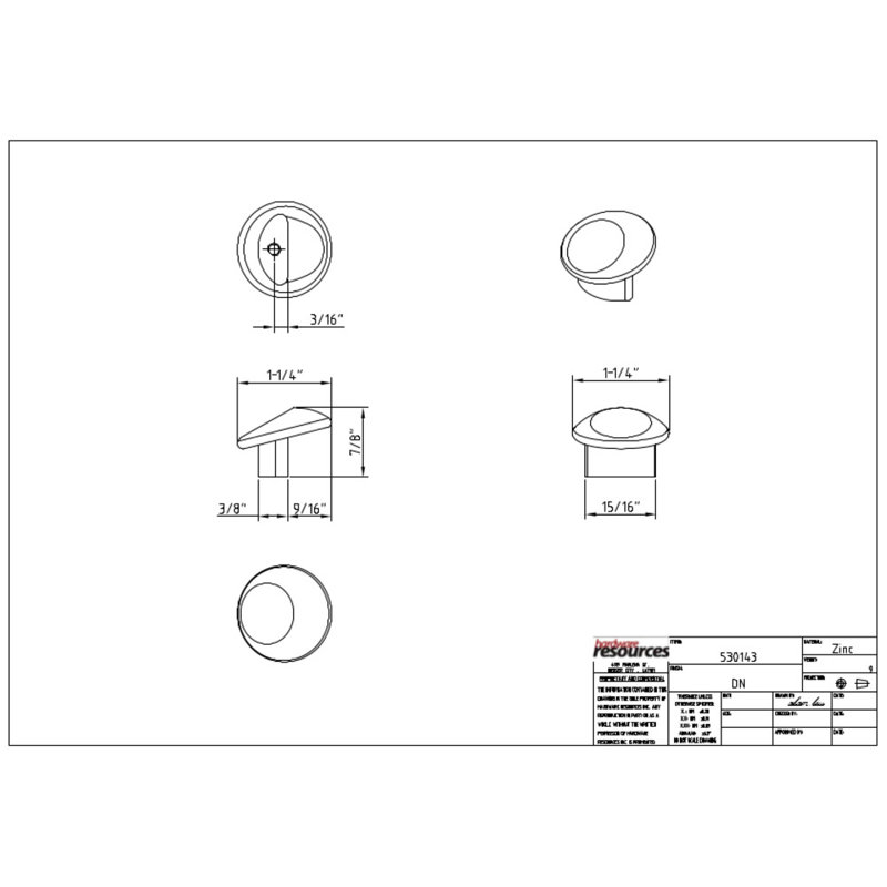Capri 1 1/4" Diameter Round Knob
