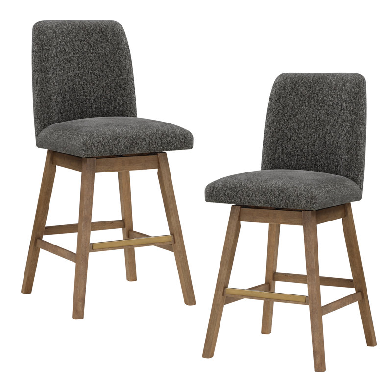 Tabouret pivotant Kamyla, Gris anthracite, Tabouret de bar (siège d’une hauteur de 30 po)