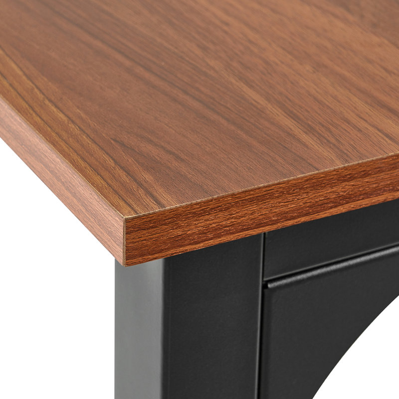 Table de salle à manger rectangulaire 71 pouces brun, matériau et surface stratifiée, support de 300 lb, idéal pour les salles de réunion