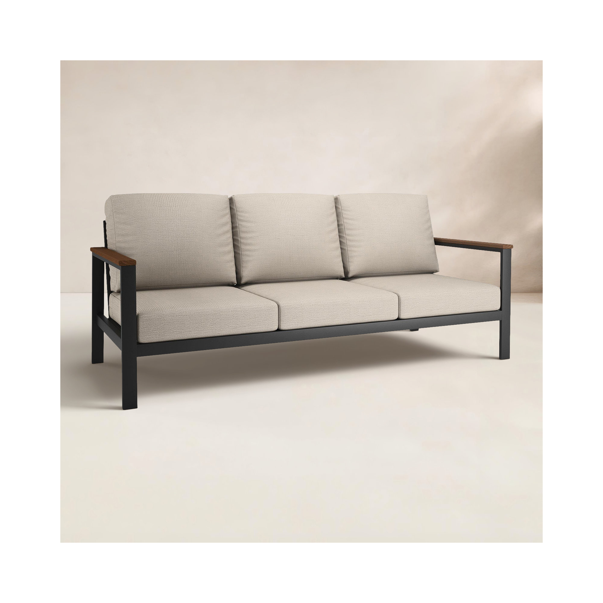 Townsend Outdoor Patio Sofa with Cushions, Cast Silver Sunbrella®