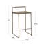 Tabouret de bar contemporain empilable avec siège en bambou grain de bois pressé - ensemble de 2