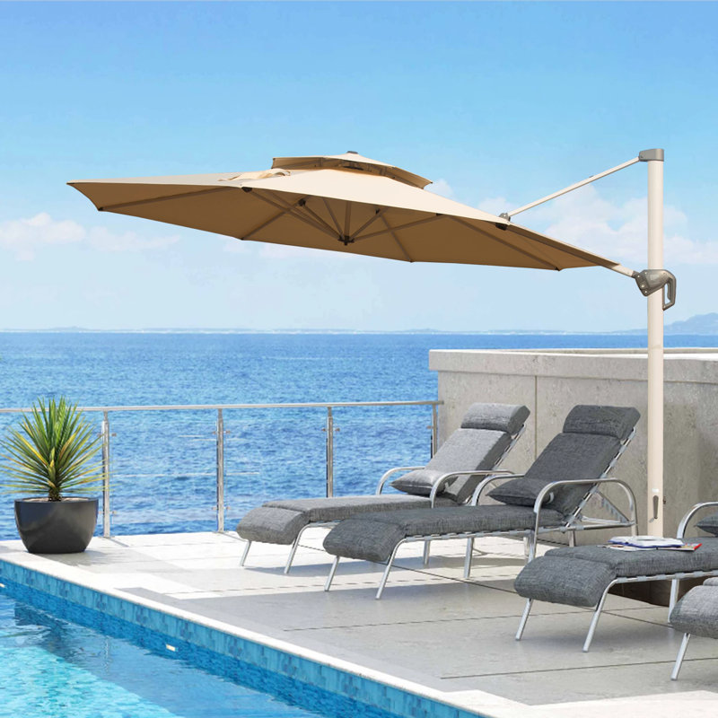 Parasol en porte-à-faux 115 "Khamaria, Beige