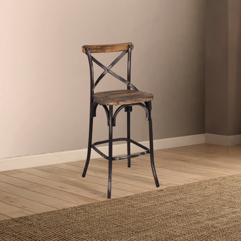 Veale Yahir Armless Bar Stool, Brown