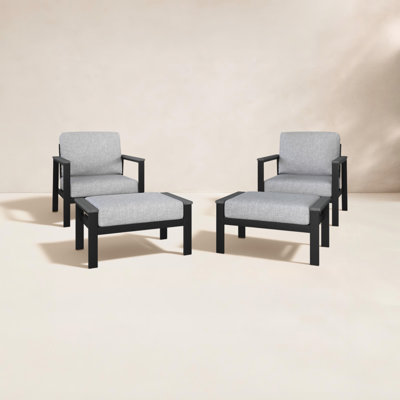 Townsend Patio Chair Sunbrella Cushions and Ottoman