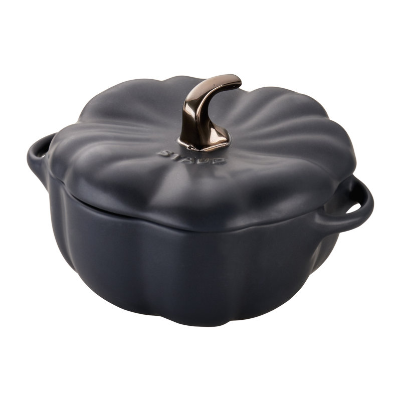Staub Ceramic 24-oz Pumpkin Cocotte, Black Matte