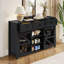Buffet 55 po avec 3 tiroirs, tablettes réglables, grillage métallique et armoire à panneaux 55 po-1318811309