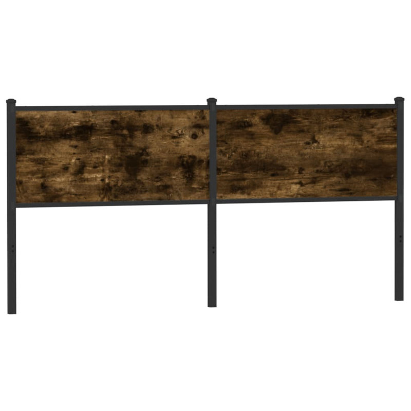 Vidaxl Replace Headboard Brown Oak 150 Cm Engineered Wood And Steel, Smoked Oak, Super King (6')