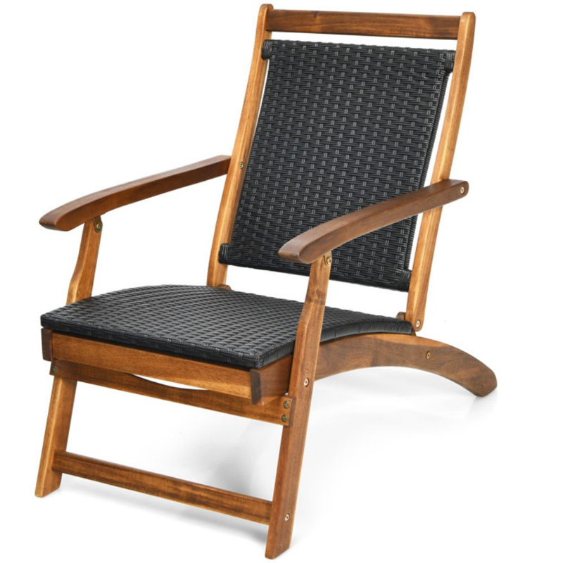 Aleshka Outdoor Acacia Wood Chaise Lounge
