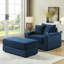 1 velours côtelé bleu avec coussins décoratifs et canapé profond pour le salon, tissu luxueux, structure en éponge haute, conception ergonomique, facilité d'assemblage