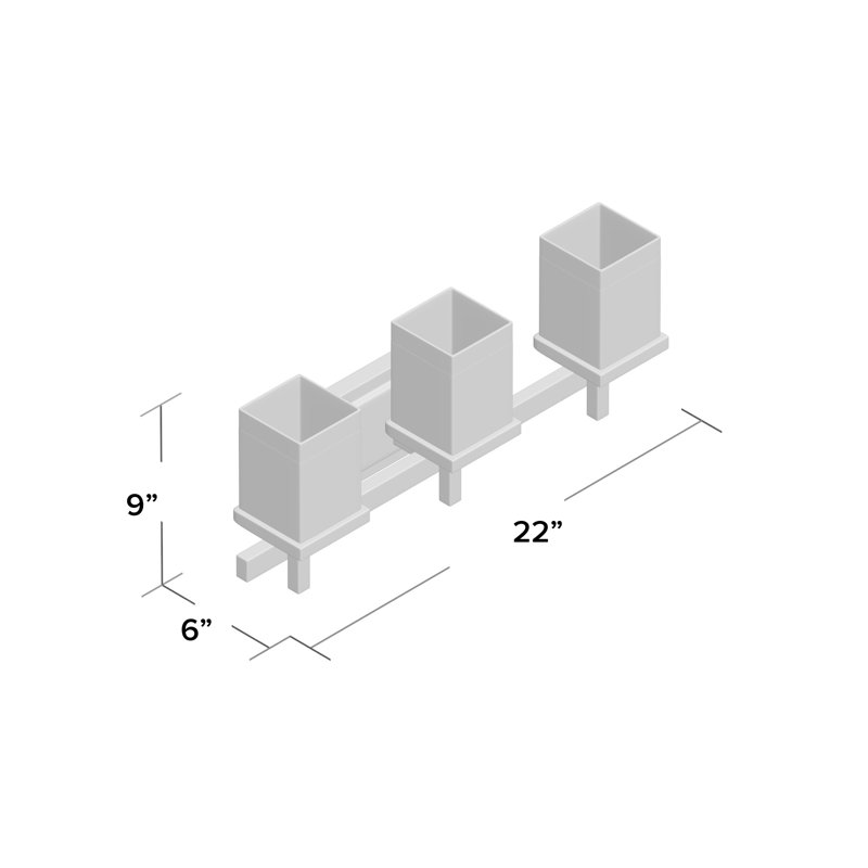 Ghadir Dimmable Vanity Light, Polished Chrome, 3