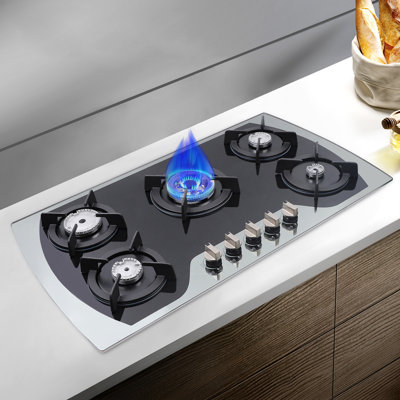 35.4" Kitchen Stainless Steel Gas Cooktop with 5 Burners