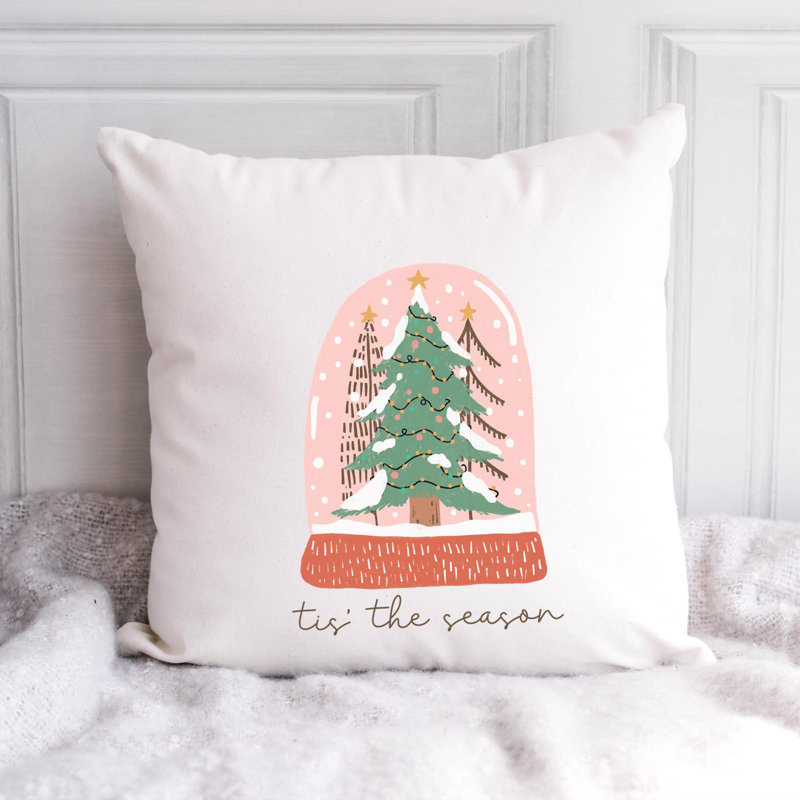 Christmas Illustration2 Reversible Throw Pillow, 14" x 14"
